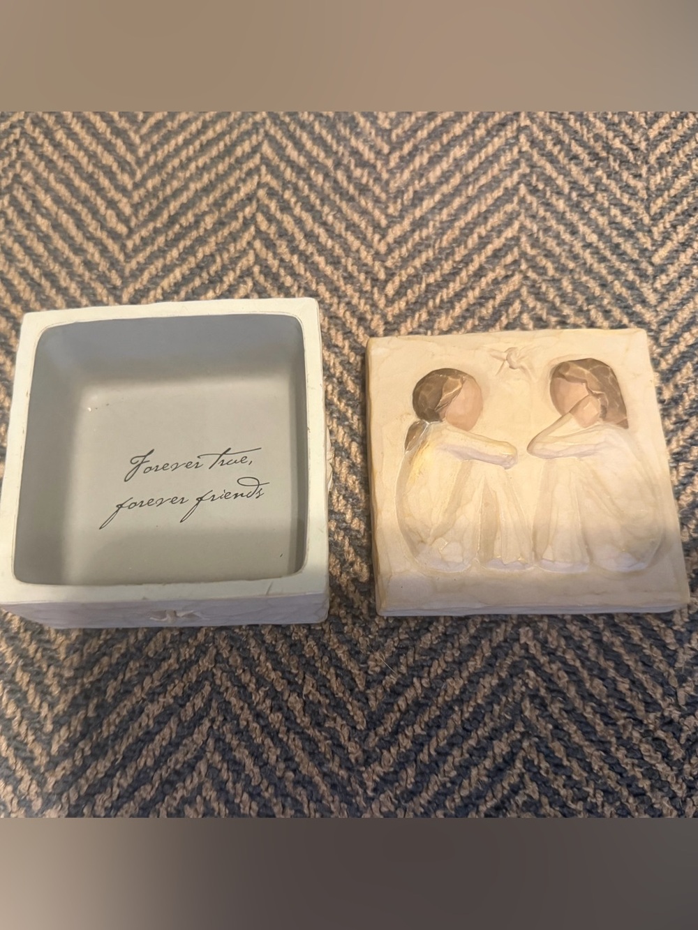 Willow Tree Keepsake Box in Cream and Pale Blue